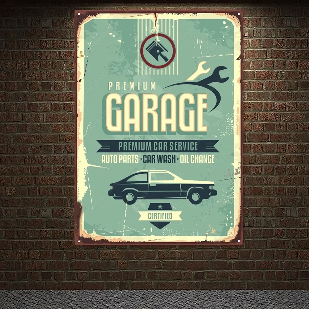 Auto Repair Shop Banners - لوحة فنية فاخرة بتصميم سيارة كلاسيكية