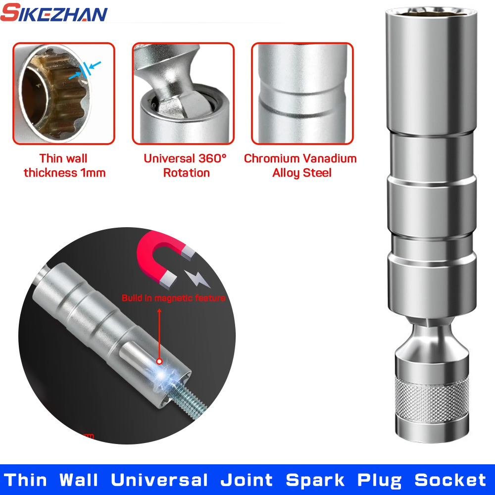 Spark Plug Socket Set - 16 مللي متر مع المغناطيسي رقيقة