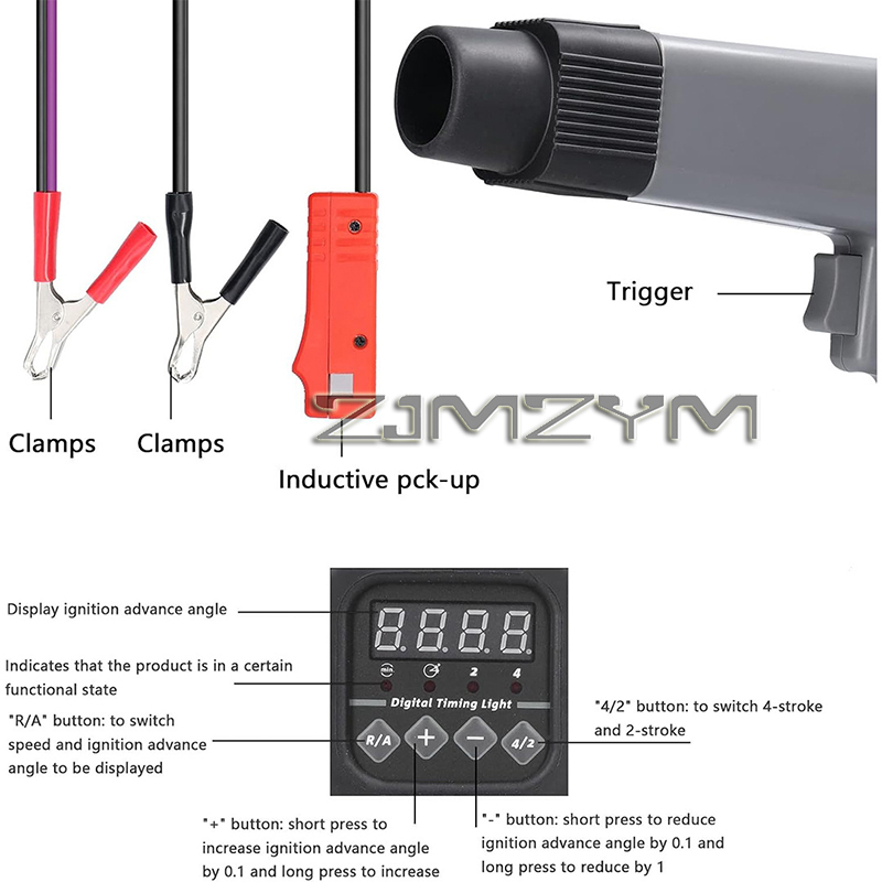 Timing Light Gun - جهاز ضوء توقيت الإشعال الرقمي 12