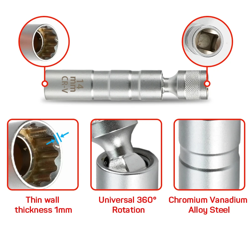 16 مللي متر مع المغناطيسي رقيق - مراجعة Spark Plug Socket Set وسعره