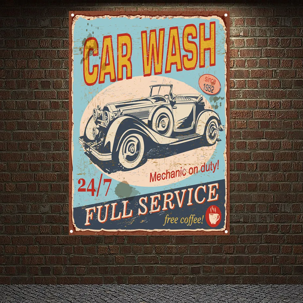 خمر سيارة غسل خدمة كاملة ملصق  - مراجعة Auto Repair Shop Banners وسعره